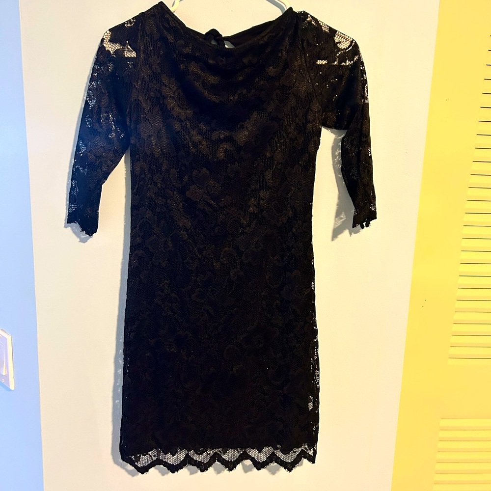 Lace Mini Dress with Open Back